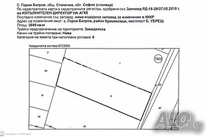 Парцел/Терен, Горни Богров, 2699 кв.м., 148400 € Продажа 2699 кв.м Не находится в планировке | Участки под застройку, Инвестиционные проекты | Горни Богров