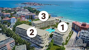 Тристаен апартамент в AMIRA SEA RESIDENCE гр. Несебър - сграда 2 Трехкомнатная 109 кв.м Кирпич 2028 г. 2 этаж Не последний | Квартиры | нов град - Южен плаж Несебър