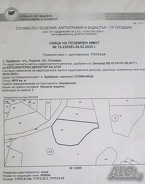 Продажба Вилен парцел община Родопи - с. Храбрино Продажа 4818 кв.м Не находится в планировке Без электричества Без воды | Участки под застройку, Инвестиционные проекты | Храбрино