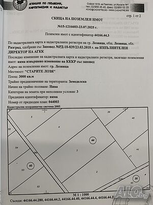 Публична продан от ЧСИ на Земеделска земя в гр. Лозница местност: ”СТАРИТЕ ЛОЗЯ” на гр. Лозница Земли сельхозназначения 3000 кв.м | Сельскохозяйственная земля, Сады, Виноградники | Лозница