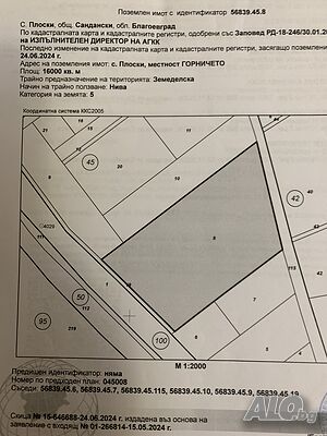 Продавам земеделска земя Земли сельхозназначения 16000 кв.м 5 категории | Сельскохозяйственная земля, Сады, Виноградники | Горничето Плоски