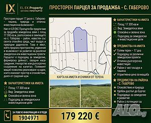 Просторен парцел 17 дка в с. Габерово - тишина, природа и отлична инвестиционна възможност Продажа 17300 кв.м Предстоит включение в планировку  Без электричества Без воды | Участки под застройку, Инвестиционные проекты | Габерово