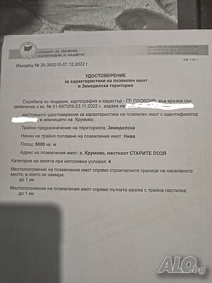 Продава Земеделска Земя Земли сельхозназначения 2500 кв.м 4 категории | Сельскохозяйственная земля, Сады, Виноградники | Местност Старите Лозя Крумово
