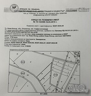 Продава имот Продажа 1739 кв.м Не находится в планировке Без электричества Без воды | Участки под застройку, Инвестиционные проекты | Доброславци Нови Искър