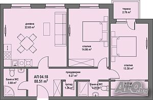 Тристаен апартамент в гр. Банкя Трехкомнатная 99 кв.м Кирпич 2026 г. 2 этаж Не последний | Квартиры | Банкя